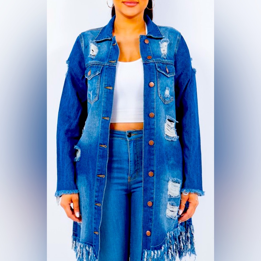 Brand New Distressed Jean jacket (NWT)